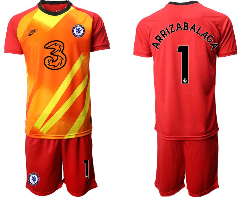 Men 2020-2021 club Chelsea red goalkeeper #1 Soccer Jerseys->chelsea jersey->Soccer Club Jersey